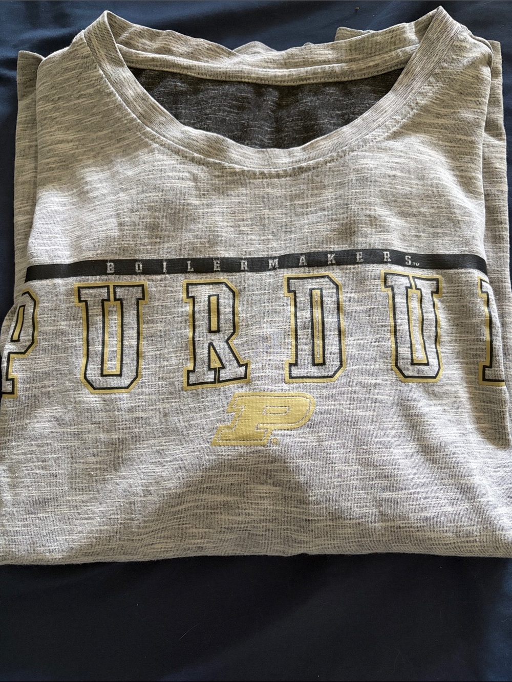 Purdue Boilermakers Heather Gray Short Sleeve Logo Tee